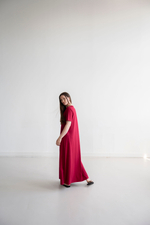 Длинное свободное платье с карманами | + цвета