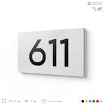 Номер на дверь 611, табличка на дверь для офиса, квартиры, кабинета, аудитории, склада, белая 120х70 мм, Айдентика Технолоджи