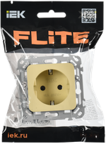 FLITE Розетка с заземлением с защитными шторками безвинтовое крепление 16А РСш11-1-ФлН навахо IEK