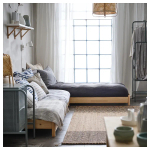 Складная кровать с 2 матрасами - IKEA UTÅKER/UTAKER, 200х80 см, матрас жесткий, сосна, УТОКЕР ИКЕА