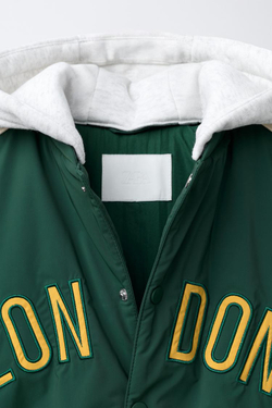 ZARA БОМБЕР С ОТСТЕГИВАЮЩИМСЯ ФЛИСОВЫМ КАПЮШОНОМ WATER REPELLENT, ЗЕЛЕНЫЙ