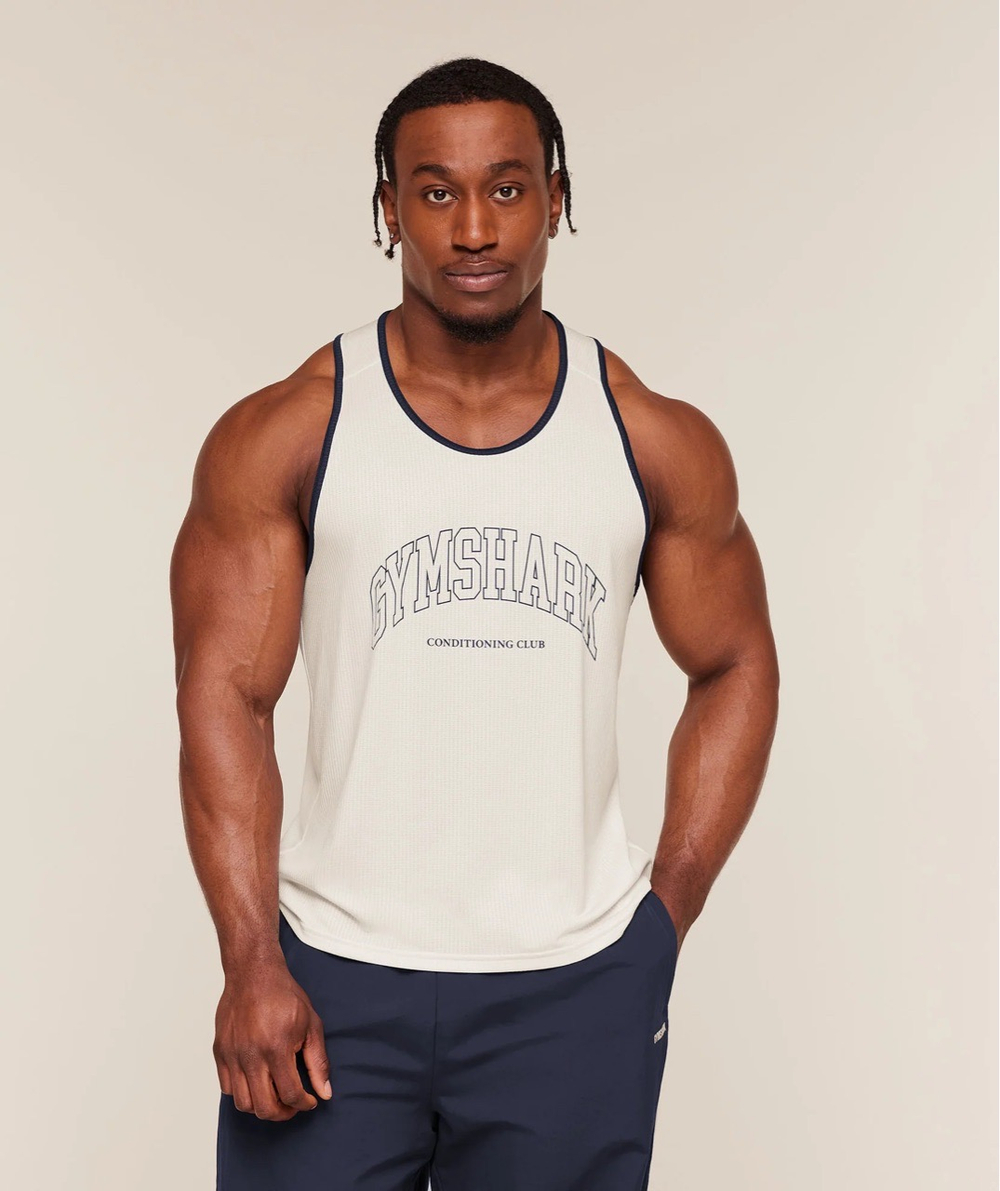 Майка GYMSHARK Collegiate Tech Tank White