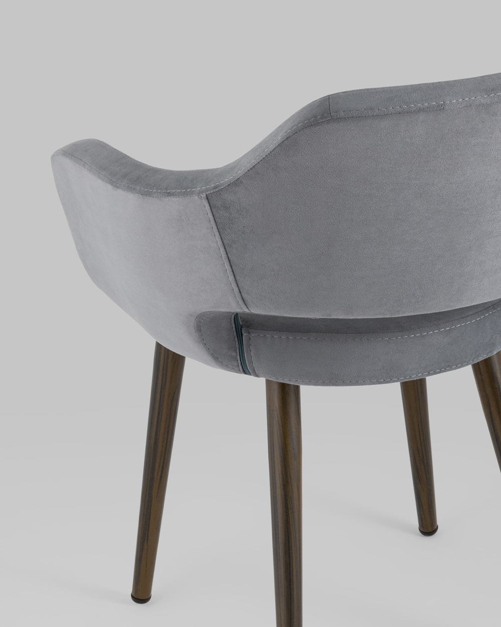 Стул с подлокотниками Саймон велюр тёмно-серый