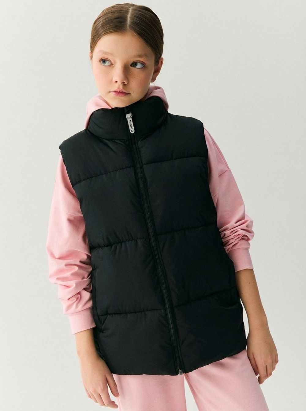 Жилет стеганый на молнии "Уголь" 7+