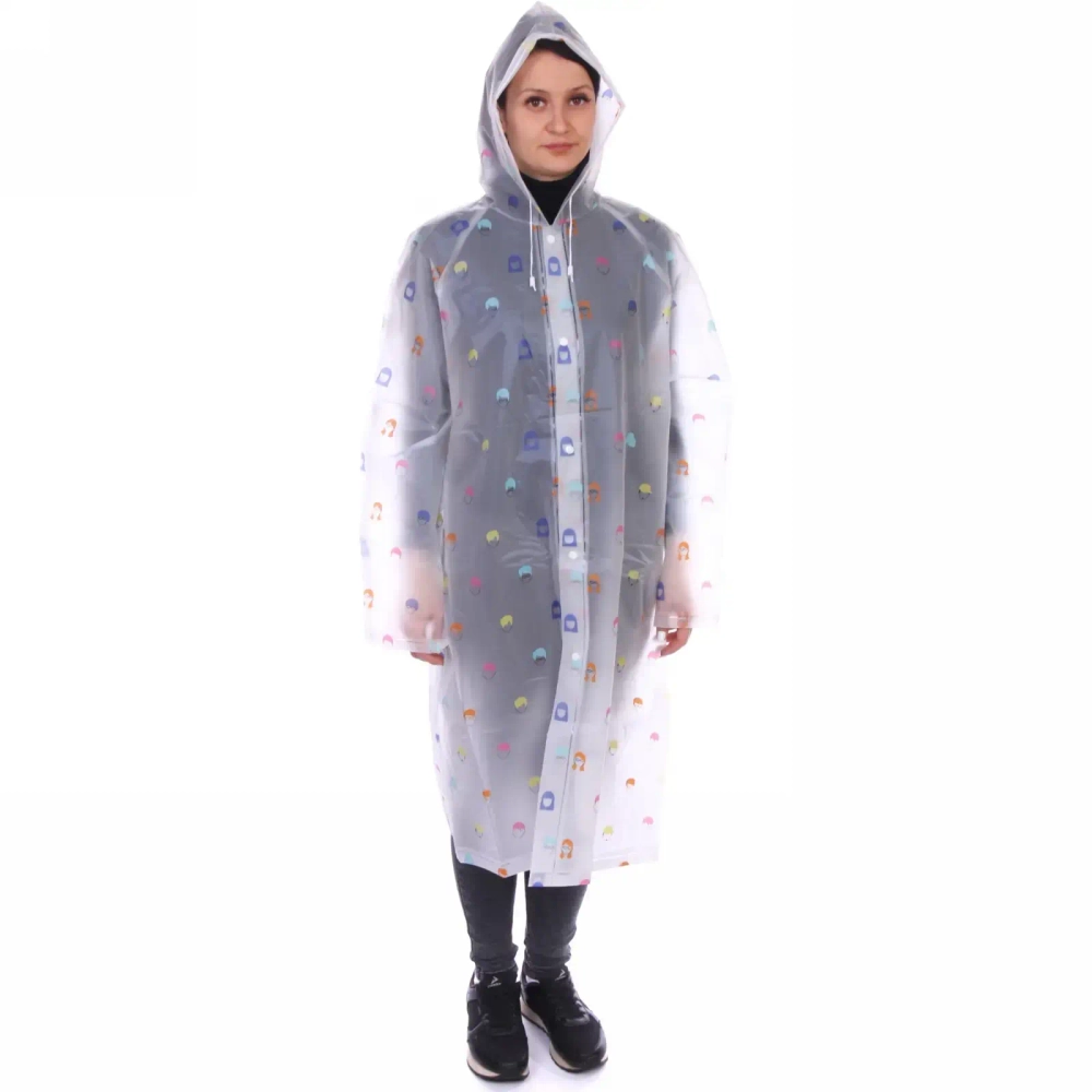 Дождевик-плащ 120 Мкрн 110*62см «Молодость» с капюшоном и завязками, на кнопках, ДоброСад