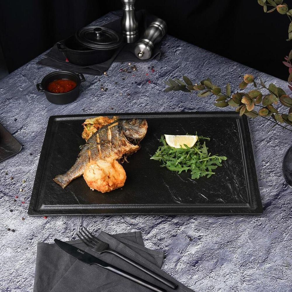 Блюдо прямоугольное 42*28 см h1,6 см Black Raw Stellar P.L. Proff Cuisine [1]