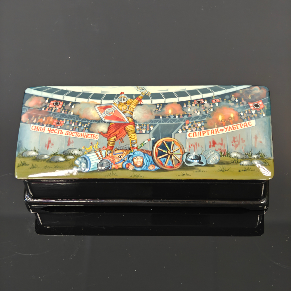 Шкатулка Палех подарок футбольному болельщику