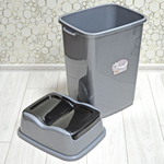 Ведро для мусора 50л "Easy", черный/серебро