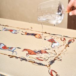 СКАТЕРТЬ "PASSAGE" 110Х140СМ ,БЕЖЕВЫЙ,100% ХЛОПОК С ПРОПИТКОЙ,ТВИЛ