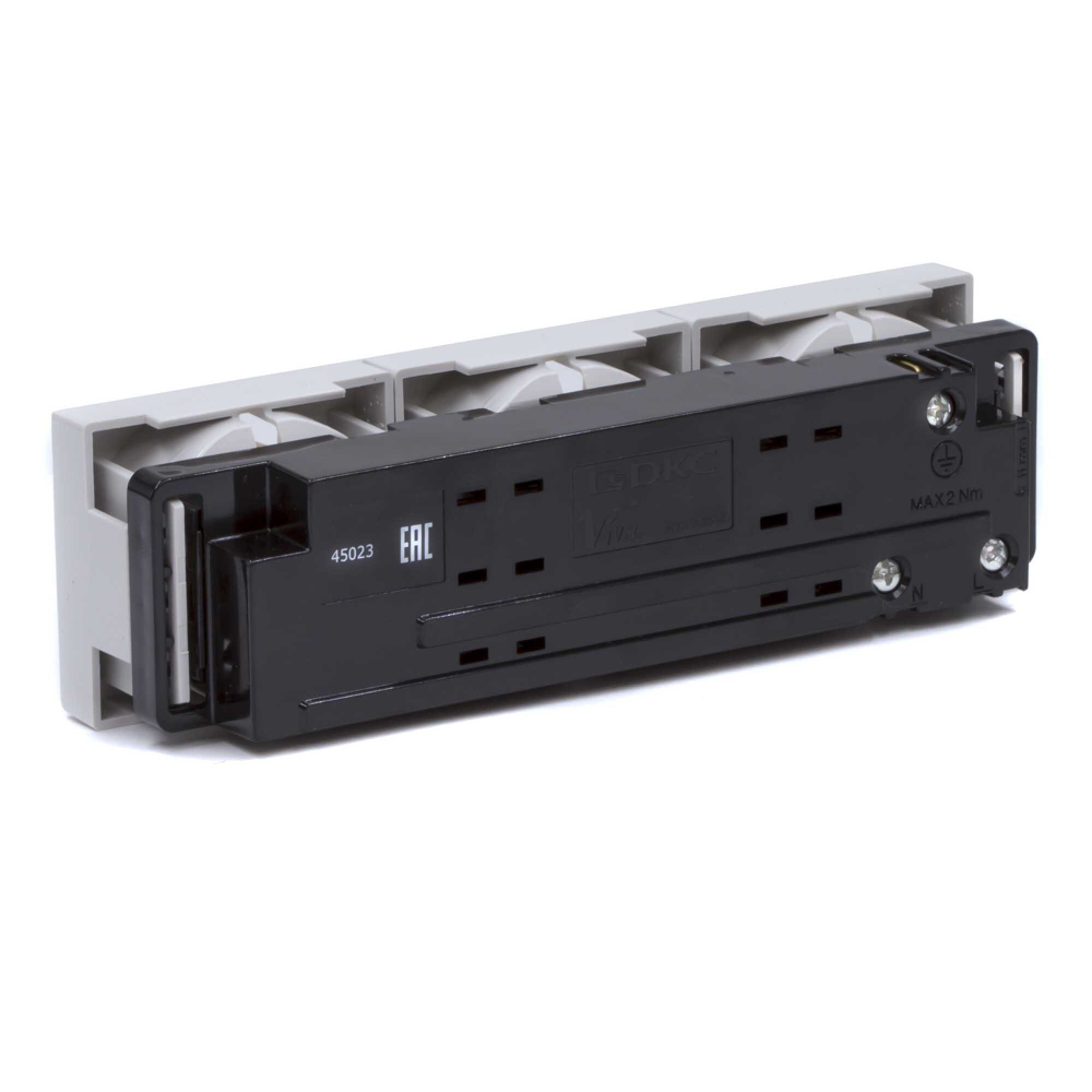 Тройная розетка Viva серая DKC