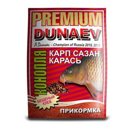 Прикормка "DUNAEV-PREMIUM" 1кг Карп-Сазан Конопля Красная