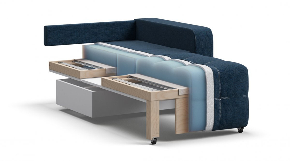 Кресло-кровать Денди Рогожка Мальмо синий