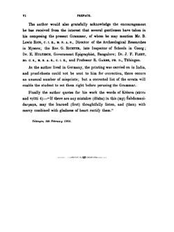A Grammar of the Kannada Language in English. Comprising the Three Dialects of the Language. Ancient, Mediæval and Modern | Ferdinand Kittel