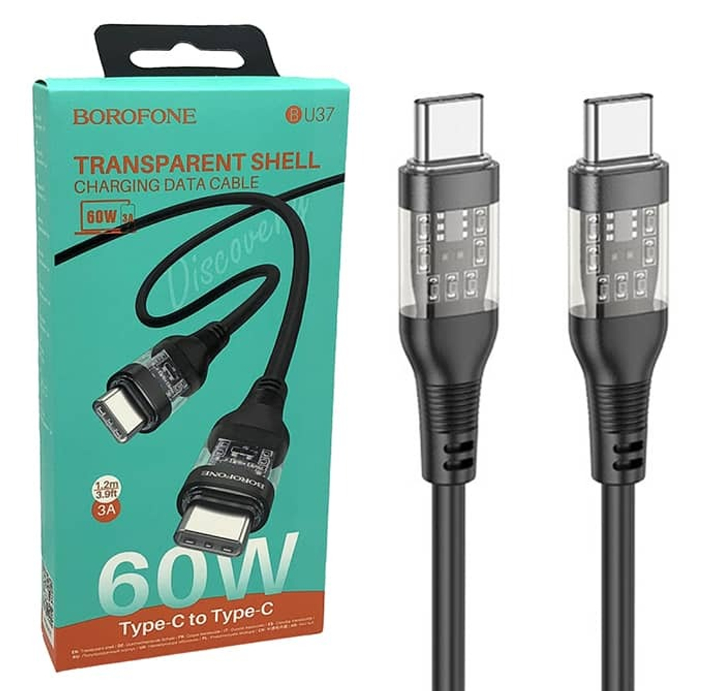 Кабель TypeC - TypeC BOROFONE BU37 60W (черный) 1м