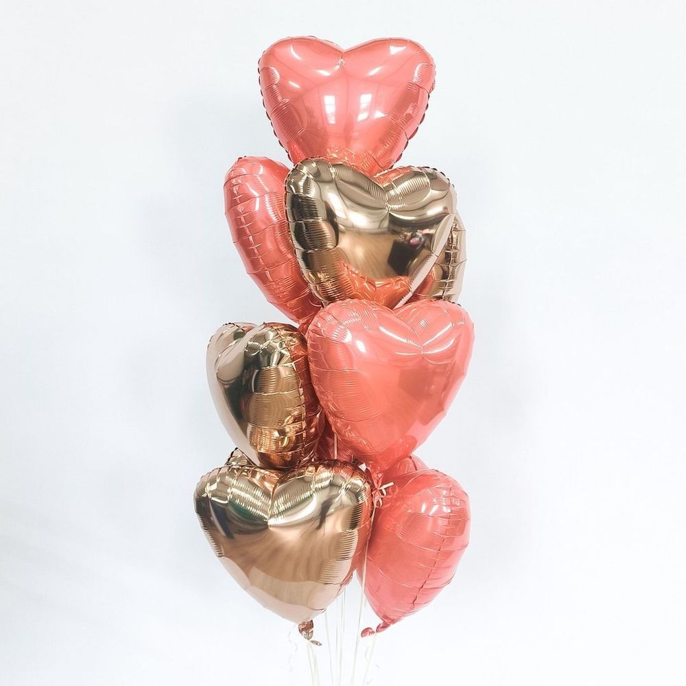Шар (19"/48 см) Сердце, Розовое Золото 1 шт.