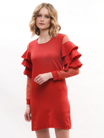 Платье с воланами на рукавах