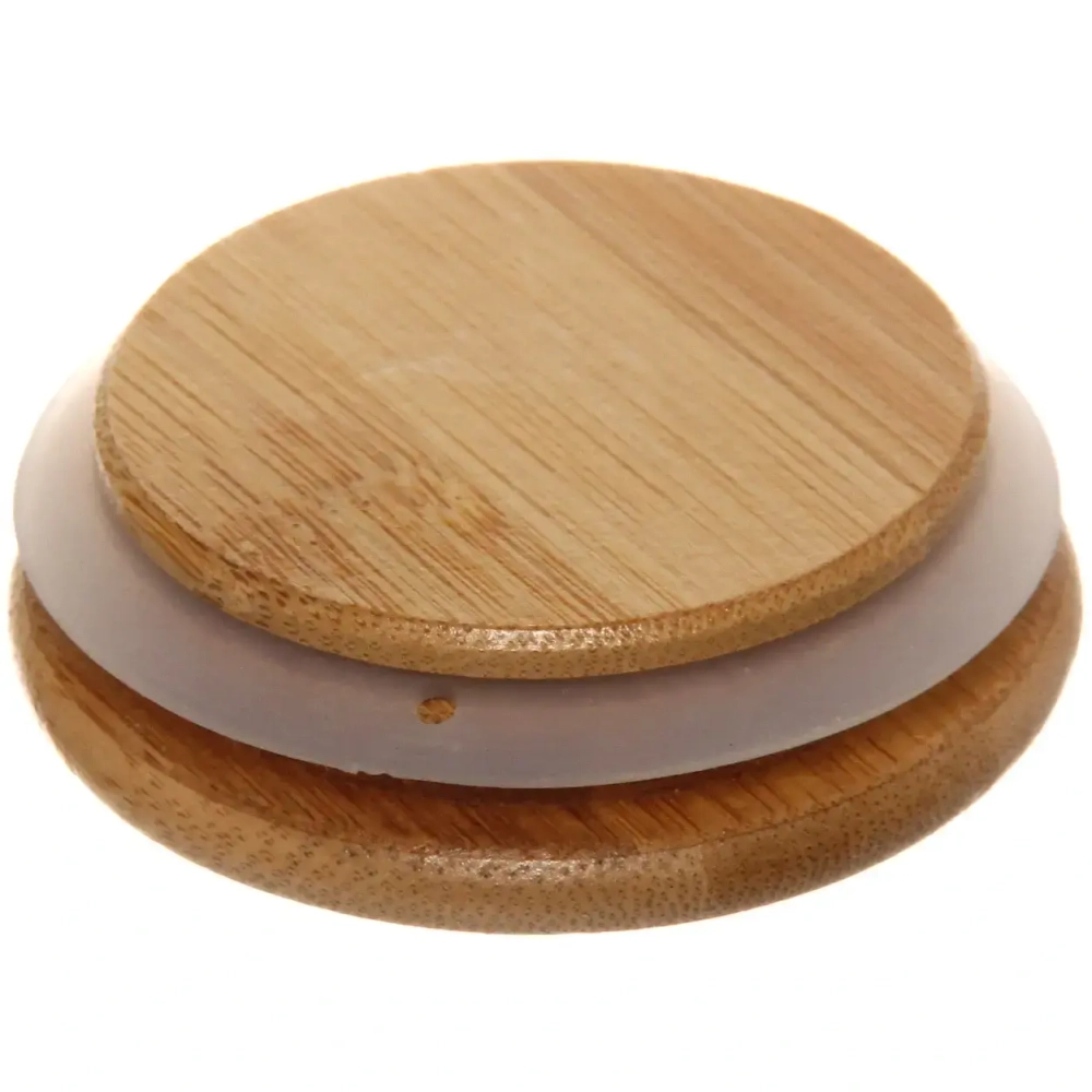 Банка для продуктов стеклянная 560мл «Хай-Тек» с бамбуковой крышкой 6,5*20см