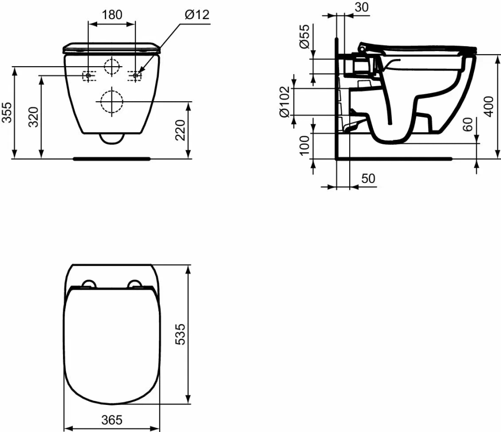Унитаз подвесной Ideal Standard TESI