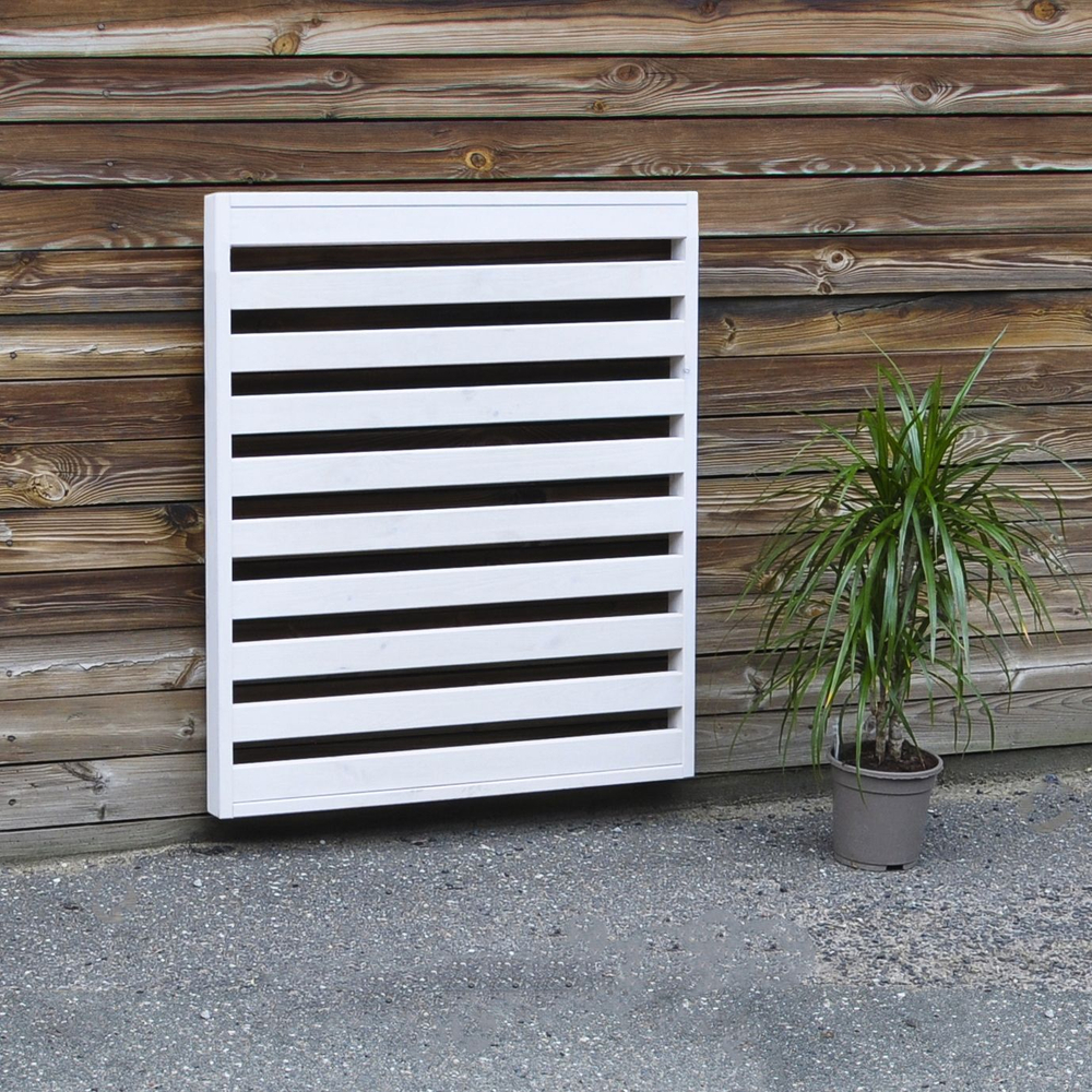 Панель для стен деревянная Эпларо 88х76 см, органайзер хранения из массива сосны для сада, балкона и прихожей, белая