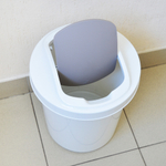 Контейнер для мусора 16л "Palm" круглый (светло-серый)