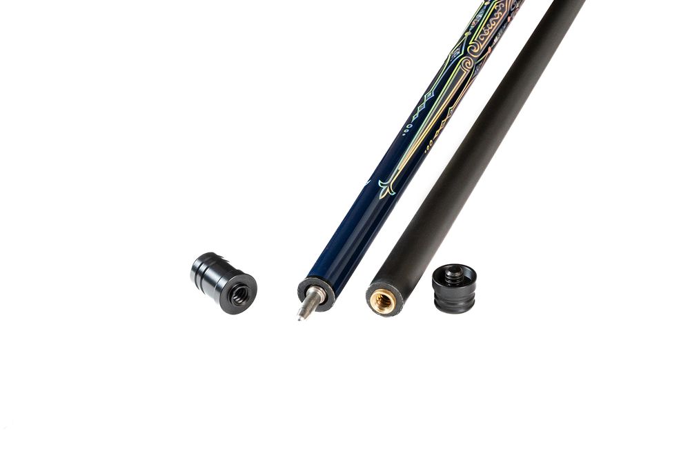 Кий / пул 2-pc "Winner Carbon - 001" (черно-синий) оплетка натуральная кожа