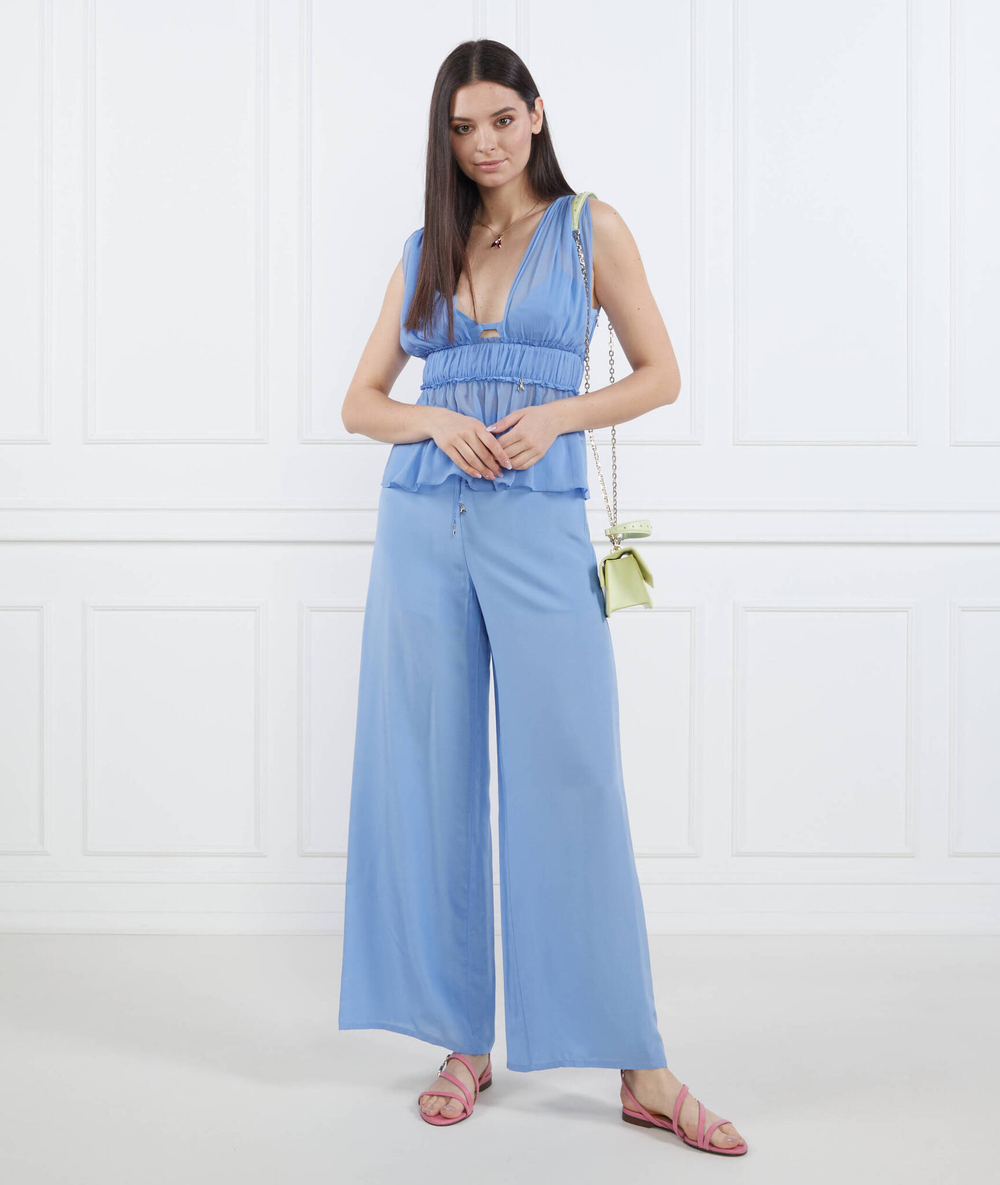 Брюки с ремешком Palazzo Patrizia Pepe - голубой(2P1533 A057)