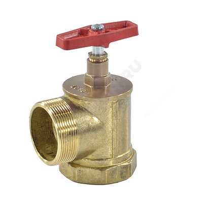 Клапан пожарный латунь угловой 90 гр ПК50 Ду 50 1,6 МПа муфта-цапка Цветлит ZW80002