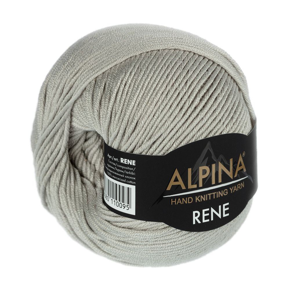 Пряжа Alpina Rene / уп.10 мот. по 50г, 105м, 231 св.серый Пряжа Alpina Rene / уп.10 мот. по 50г, 105м, 231 св.серый