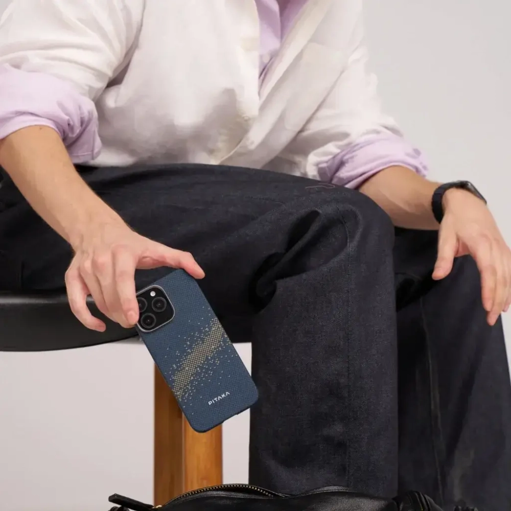 Чехол Pitaka StarPeak Tactile Woven case для iPhone 16, Milky Way Galaxy (KI1601MYG)