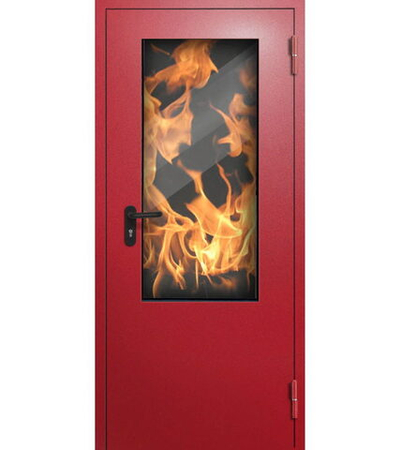 Противопожарная дверь однопольная с остеклением более 25% - 1244