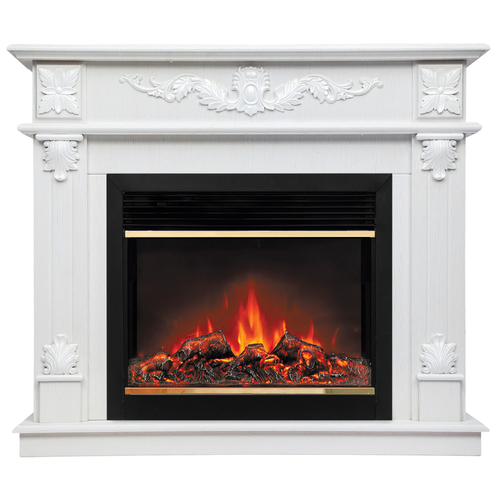 Каминокомплект Real Flame Philadelphia 25,5/26 WT с очагом Moonblaze Deluxe Brass