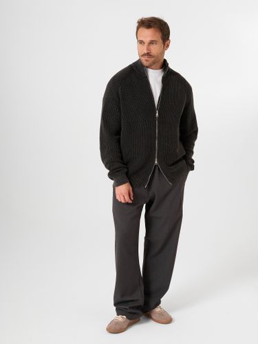 Графитовый хлопковый джемпер на молнии QWE