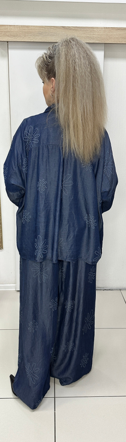 Брючный итальянский костюм из тенселя