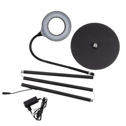 ULM-T610 7W-4500K-DIM BLACK Торшер напольный светодиодный. 7W. с регулировкой наклона. Сенсорный выключатель. Диммер. Черный. ТМ Uniel