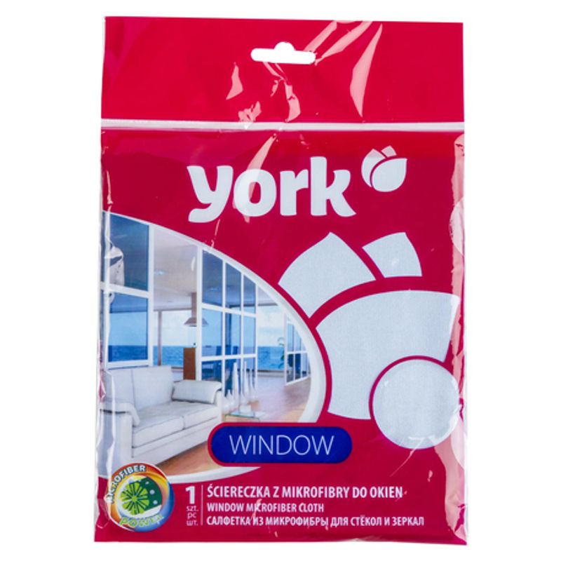 Салфетка универсальная YORK WINDOW микрофибра для стекол 30*30 см  1 шт/уп 40 уп/кор