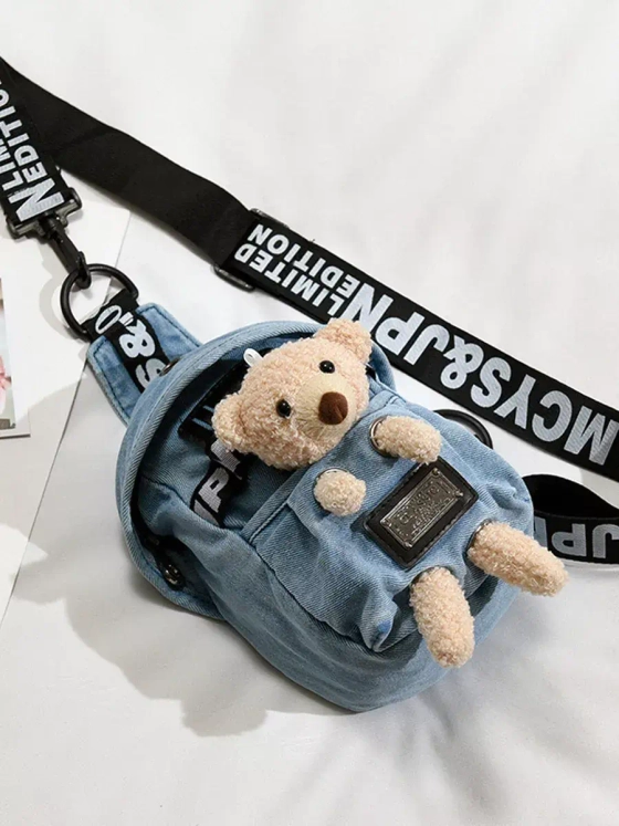 Сумка для подростка джинсовая через плечо игрушка кросс-боди (6)
