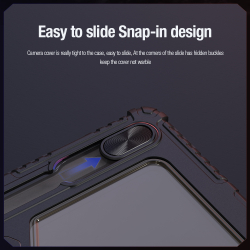 Чехол книжка от Nillkin для планшета Samsung Galaxy Tab S9, серия Bumper Pro Case-Multi Angle Folding Style, с защитной шторкой для камеры