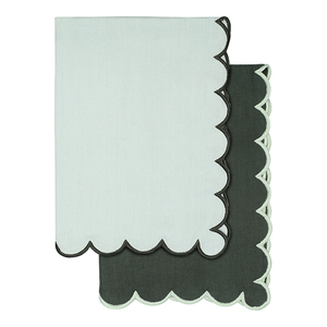Набор кухонных полотенец с контрастным кантом зеленого цвета из коллекции trendy ruffles, 50х70 см