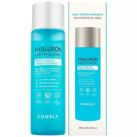 CONSLY Тонер-эссенция увлажняющий с гиалуроновой кислотой и бета-глюканом Hydrating Toner-Essence, 200 мл