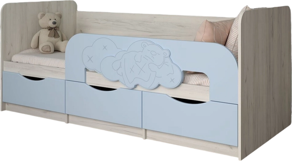 Кровать Мишки на облаке 1600