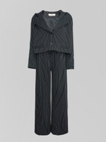 Костюм Soda brand однотонный в полоску из пиджака с капюшоном и брюк-палаццо на резинке