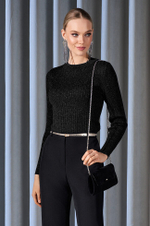 22938 Джемпер женский (черный с люрексом)