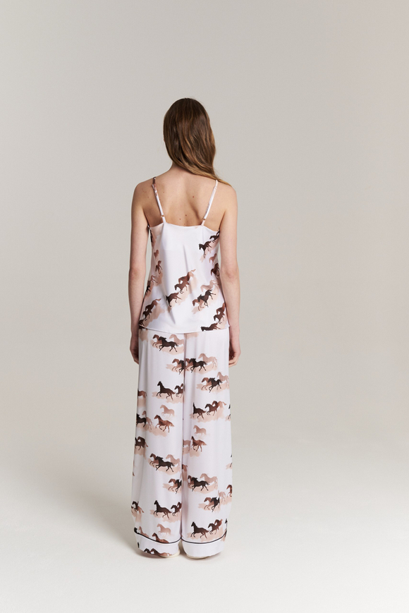 Шелковые брюки с кантом - бегущие лошади