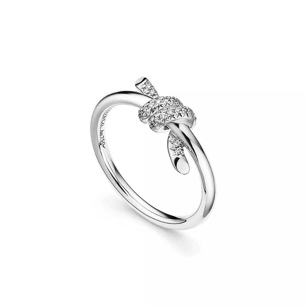 Кольцо из белого золота с бриллиантами, Tiffany💠Knot.