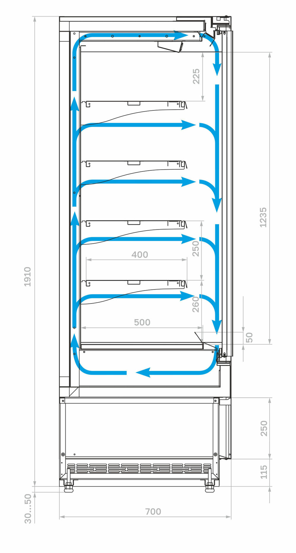 Холодильная витрина Carboma Cube 2 FC20-07 VM 0,6-1 LIGHT фронт X0 (0430)