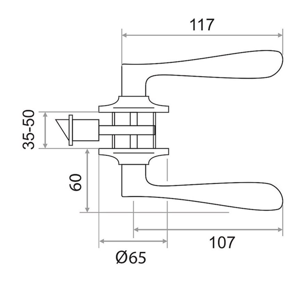 Защелка Trodos, ЗВ3-03, 204 123, хром