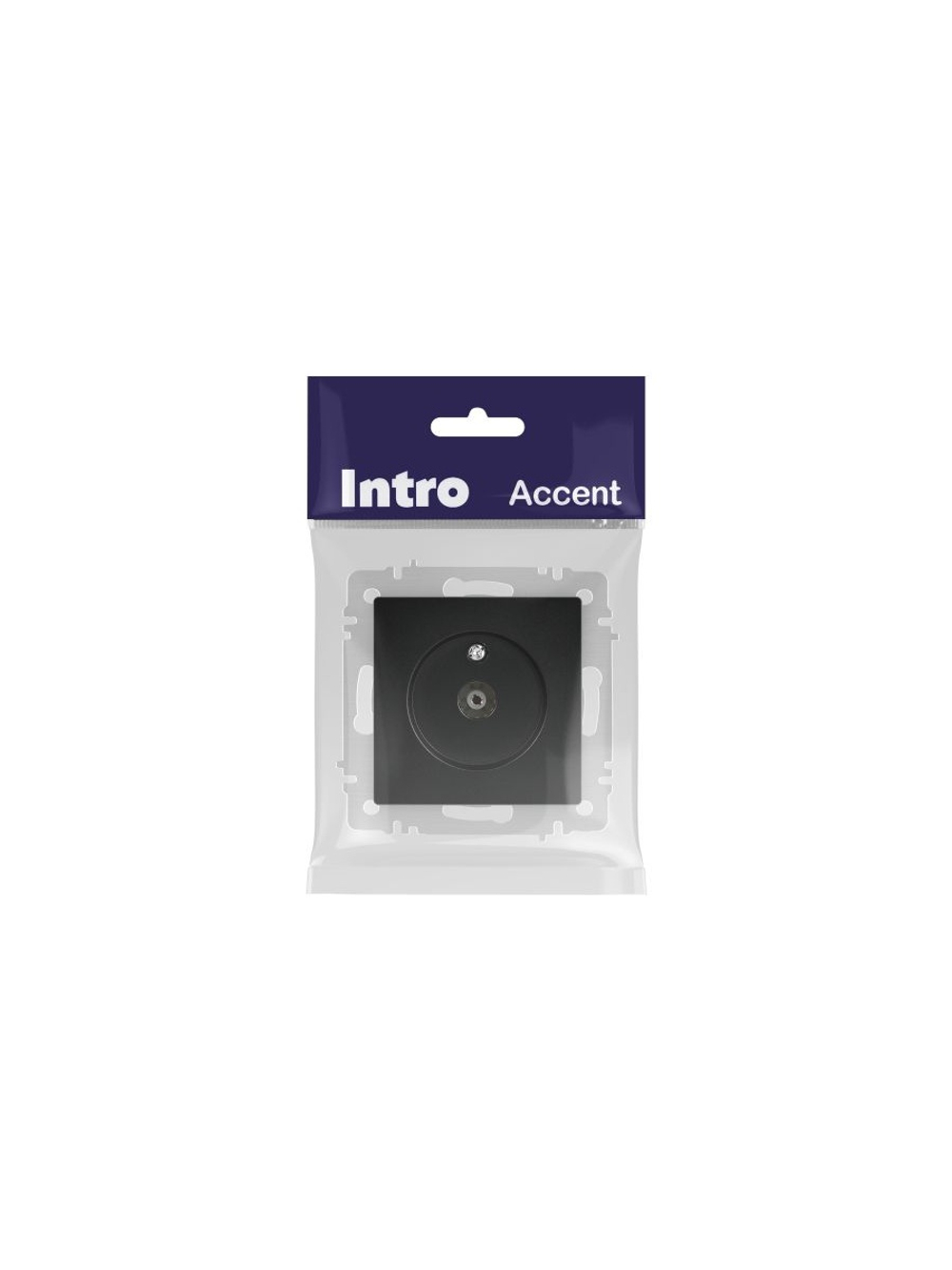 Розетка телевизионная одиночная TV СП Accent 6-301-05 IP20 антрацит Intro