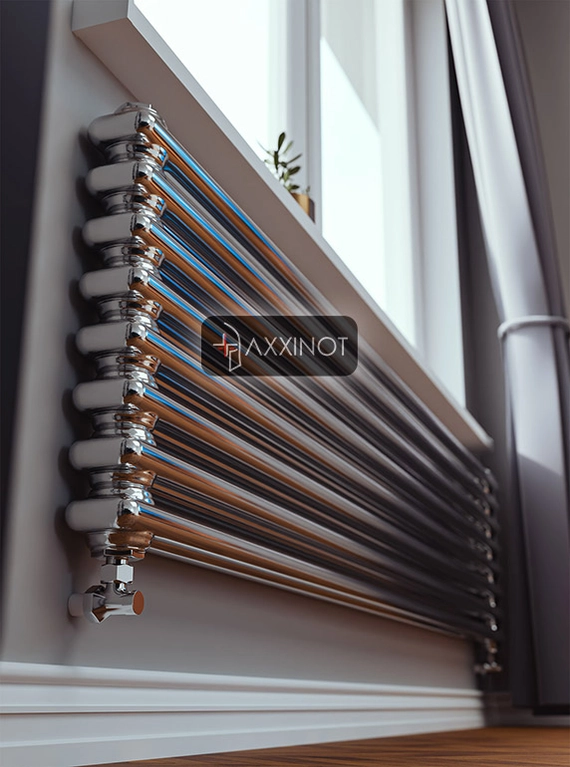 Axxinot Sentir Chrome Z 2180 - горизонтальный двухтрубный трубчатый радиатор шириной 1800 мм