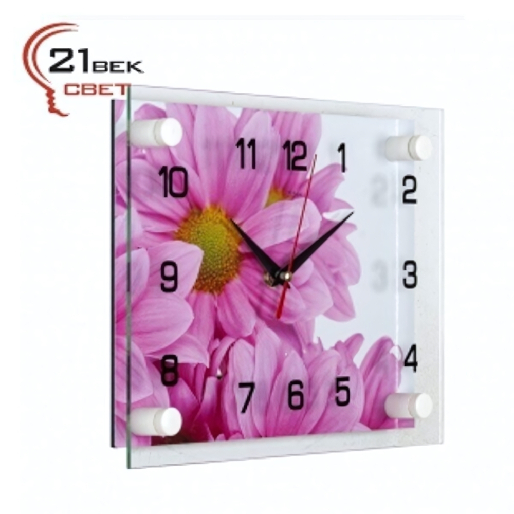 2026-1232 Часы настенные "Розовые хризантемы"