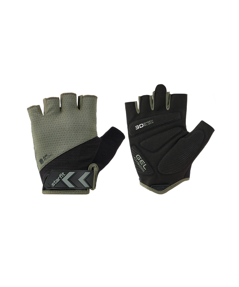 Перчатки для фитнеса STARFIT WG-204, черный/хаки